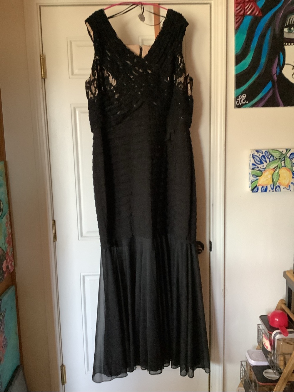 Betsy & Adam Black Lace Dress